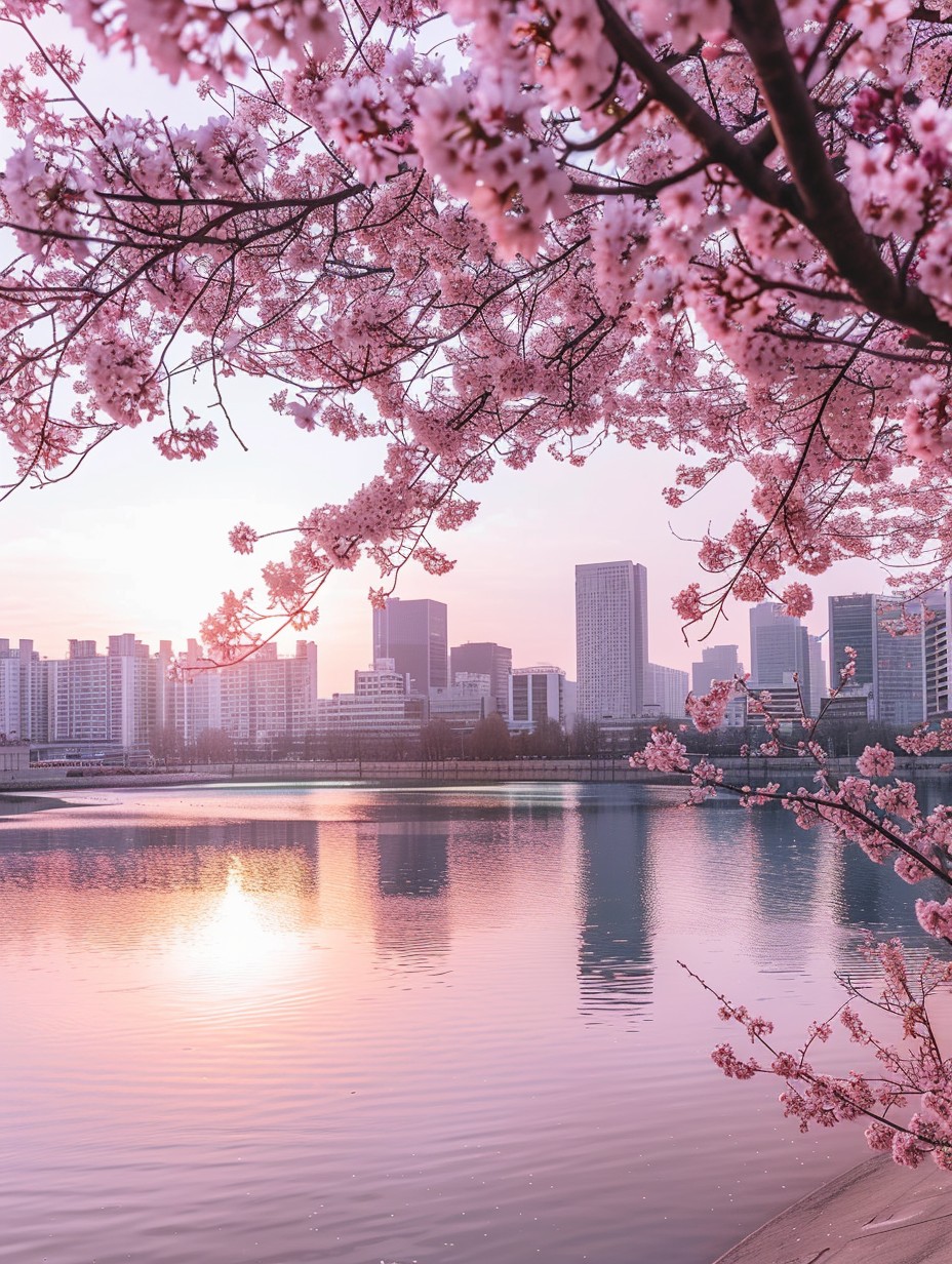 Seoul city skyline at night
